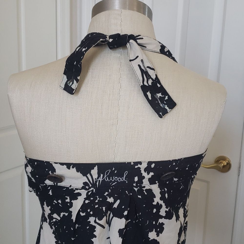 Anthropologie ELWOOD Black Off‑White Floral Cotton Camisole Top Sleeveless XS - Picture 9 of 16